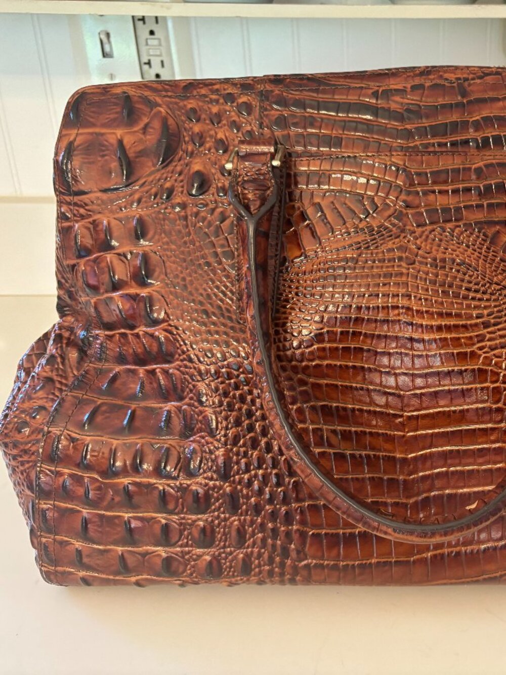 Brahmin Large Finley Carryall Satchel Purse Handbag Pecan Melbourne - Picture 14 of 14